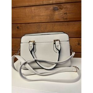 No brand Tote/shoulder/Grained / Lt Gray /Black Trim Bag NWOT